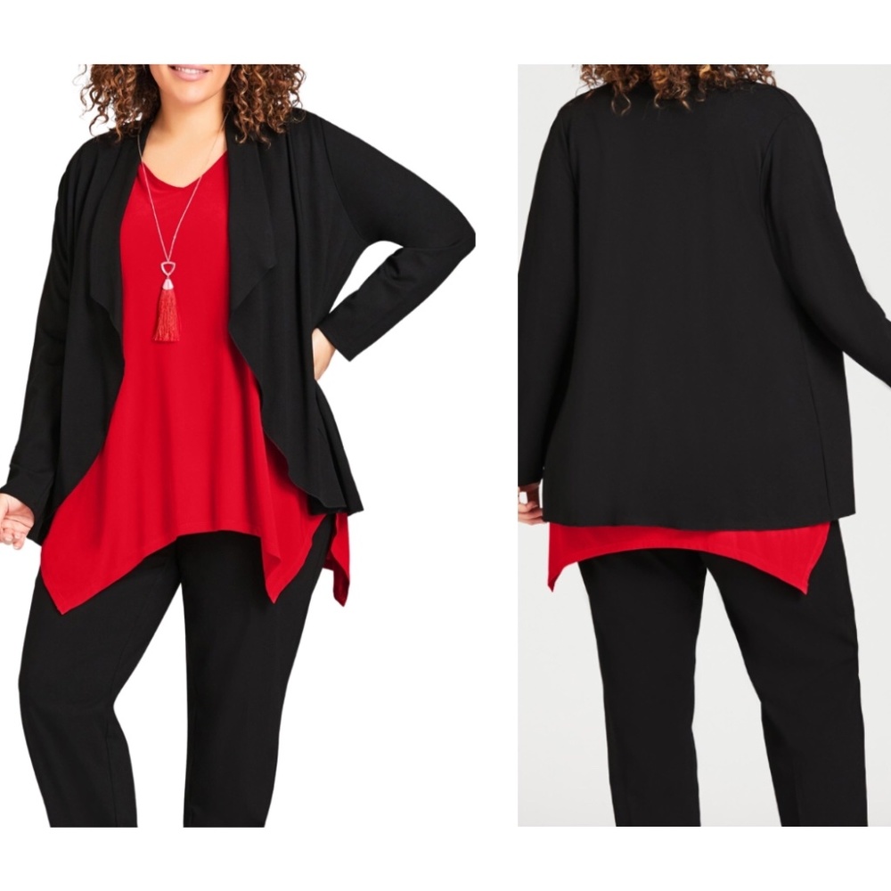 VIP by Avenue draped  cardigan plus size